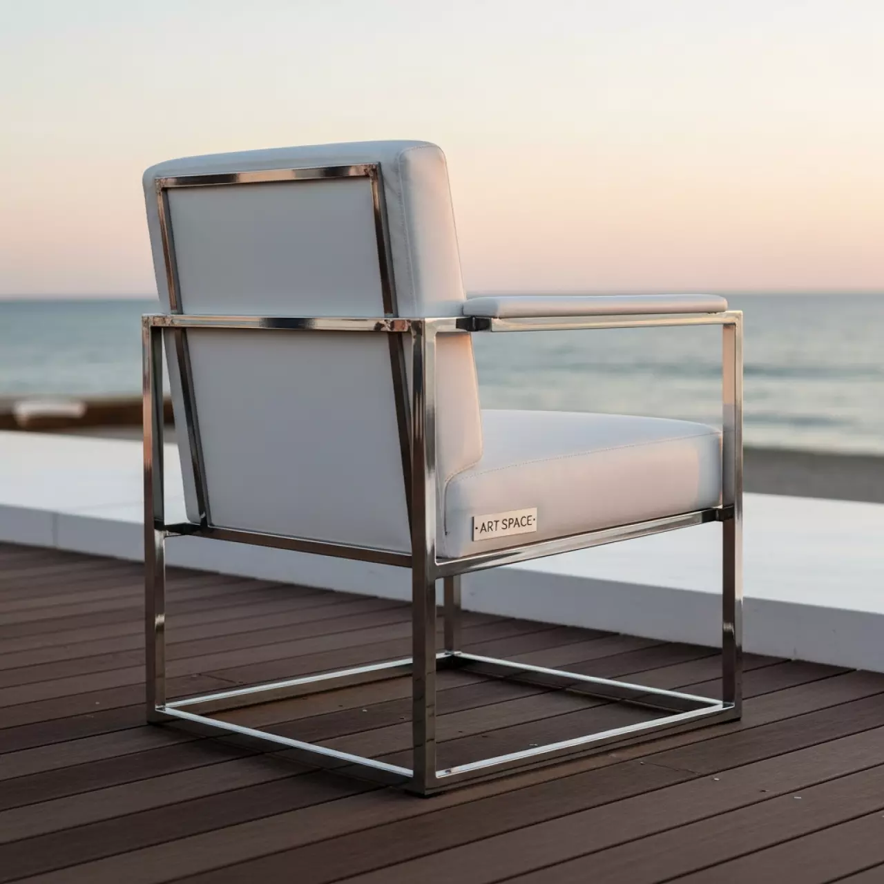 Аренда Стул Marco белый из экокожи WT на пляжных клубах Хосты — ART SPACE