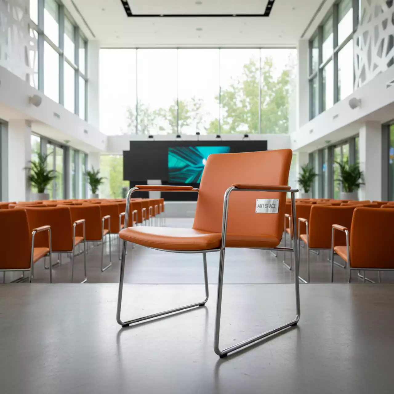 Аренда Стул Marco оранжевый экокожа в Университете «Сириус» — ART SPACE