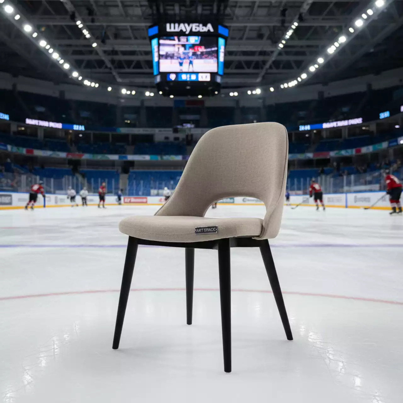Аренда Стул Мила шенилл Piano ножки бук морилка черная в ледовой арене «Шайба» — ART SPACE