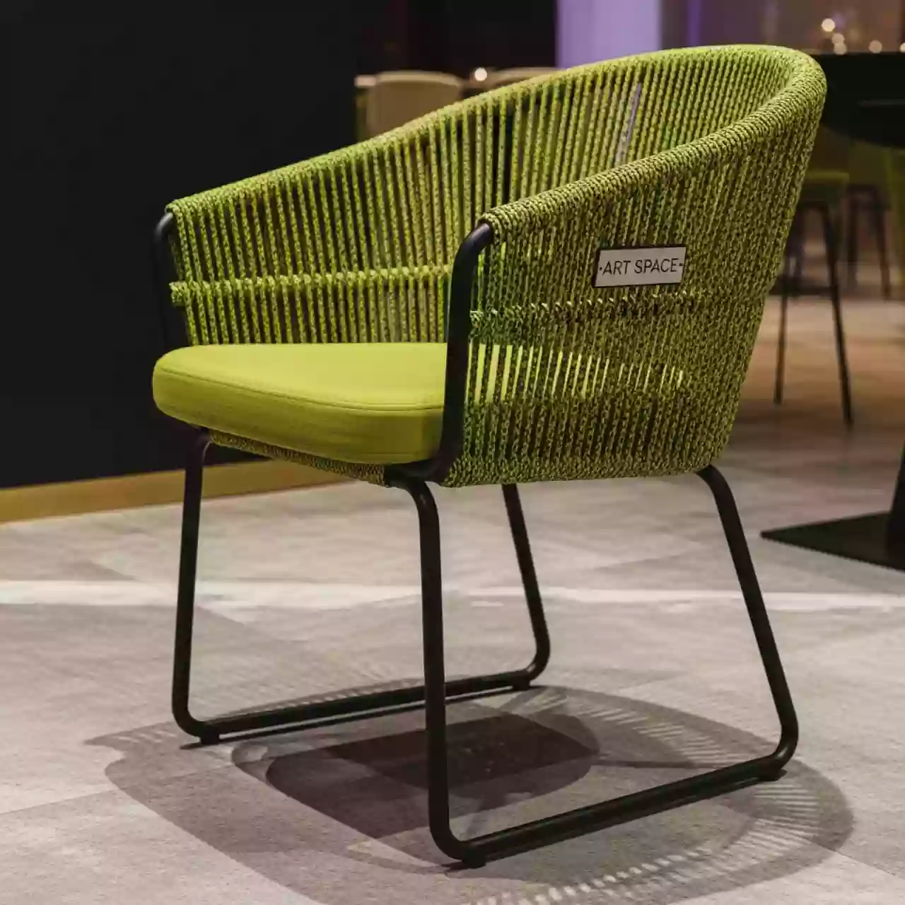 Аренда Стул Милан плетеный из роупа салатовый меланж в Rixos Krasnaya Polyana — ART SPACE