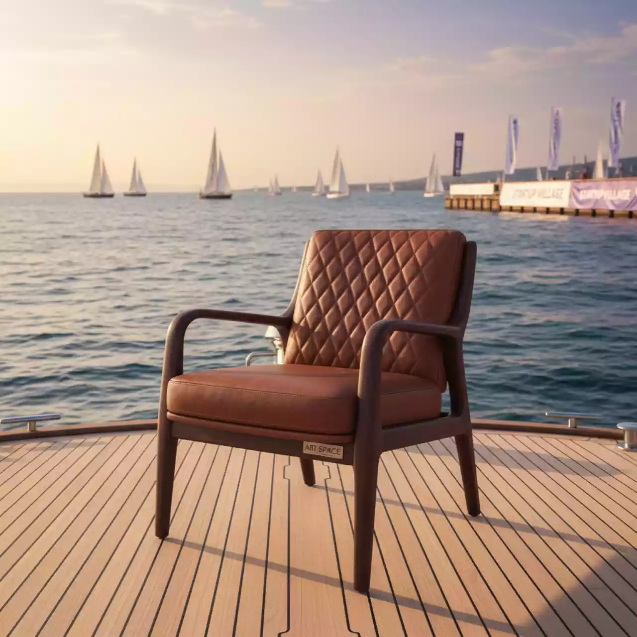 Аренда Стул Миранда Орех Ромб коричневый на парусной регате (Сочи) — ART SPACE