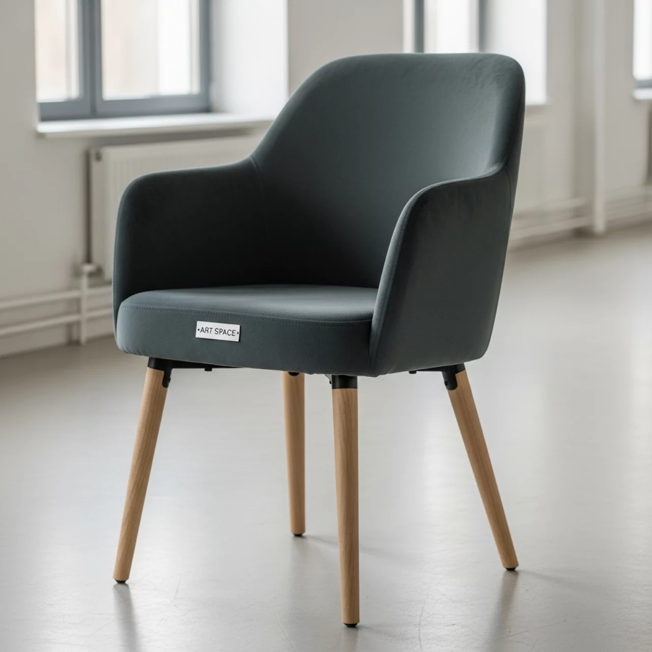 Аренда Стул Mix сиденье экокожа Space Graphite спинка велюр Velutto ножки бук в ресторане «Высота 5642» — ART SPACE