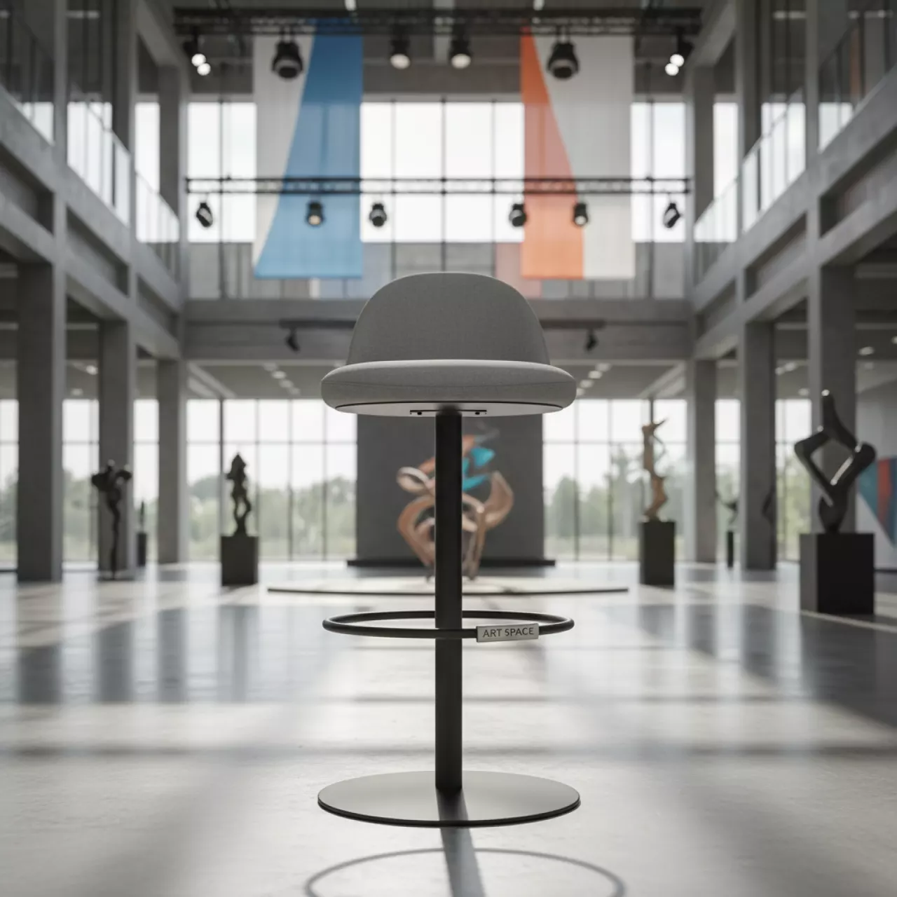 Аренда Стул Mobius Bar cross conus серый в Red Arena — ART SPACE