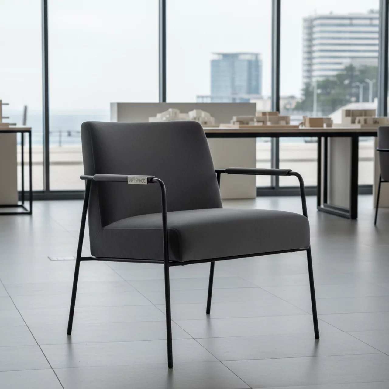 Аренда Стул мягкий антрацит велюр каркас металл на Имеретинской набережной — ART SPACE