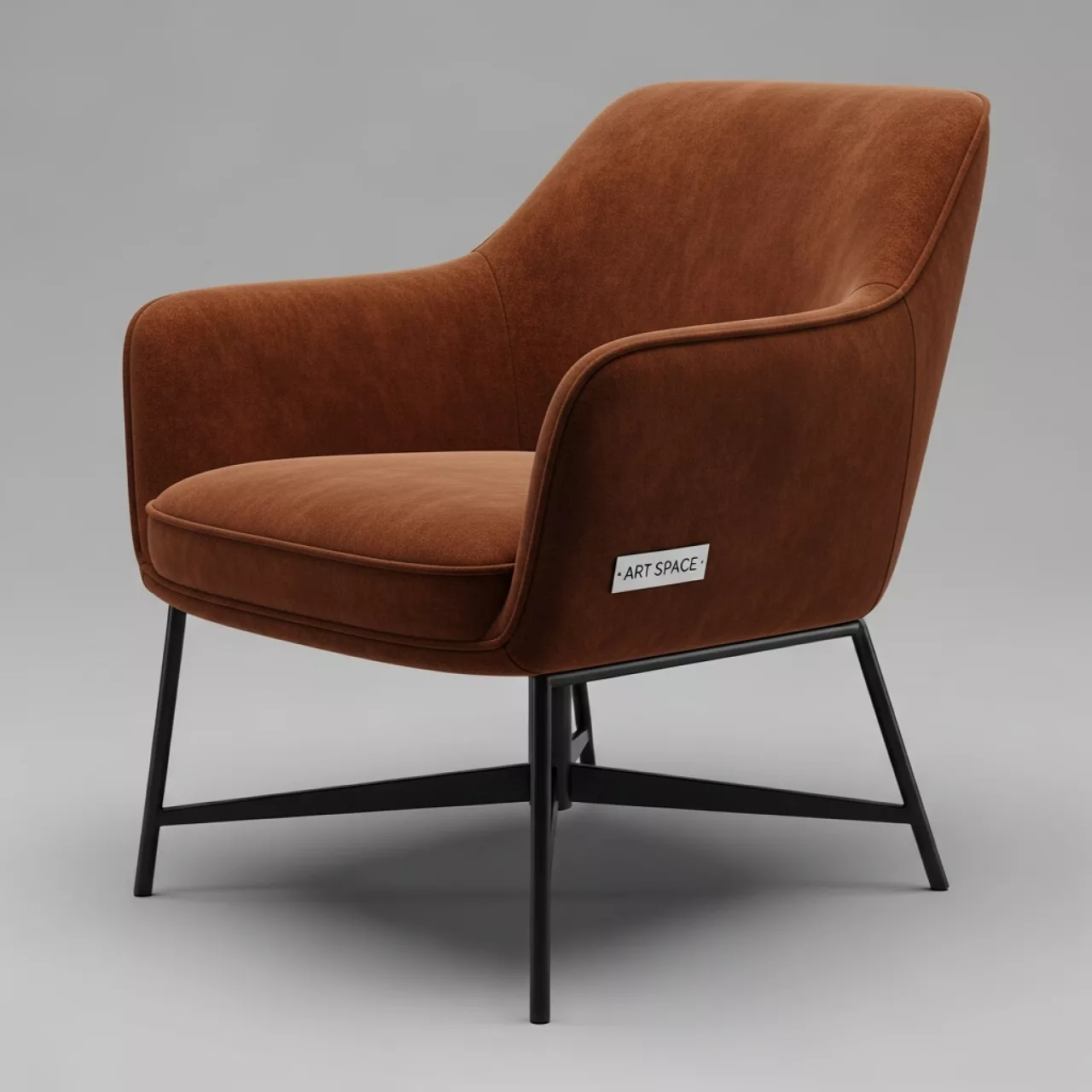 Аренда Стул мягкий мокко велюр черный металлический каркас в Radisson Hotel Rosa Khutor — ART SPACE