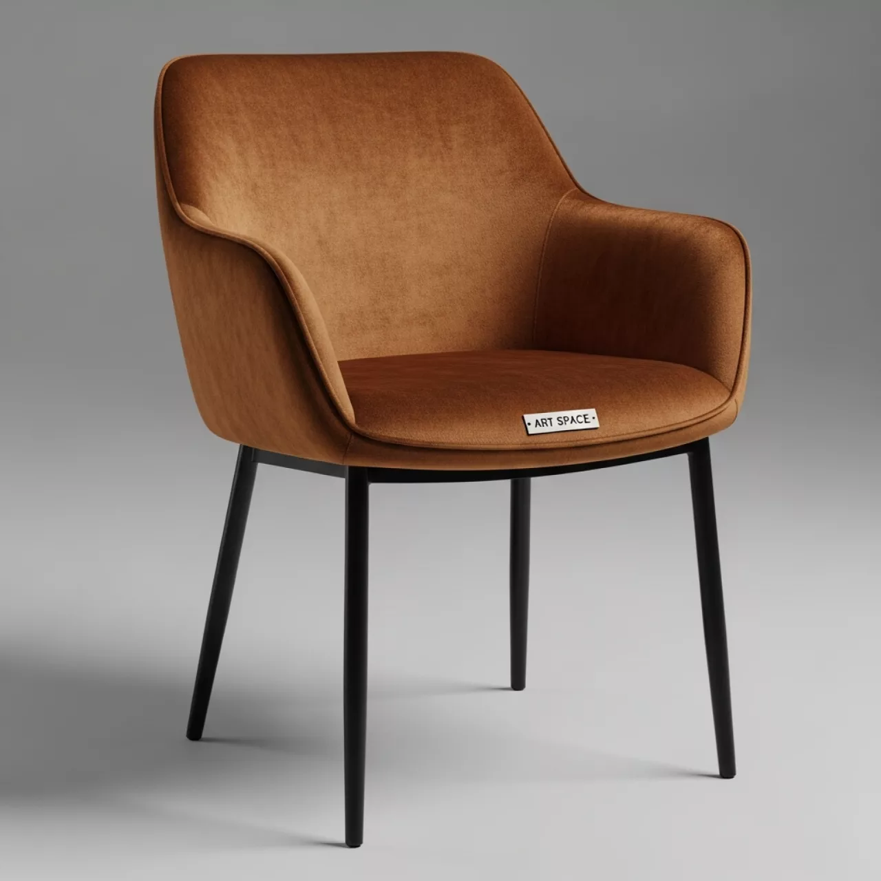 Аренда Стул мягкий велюр металлический каркас черный кофейный в конгресс-холле отеля Жемчужина — ART SPACE