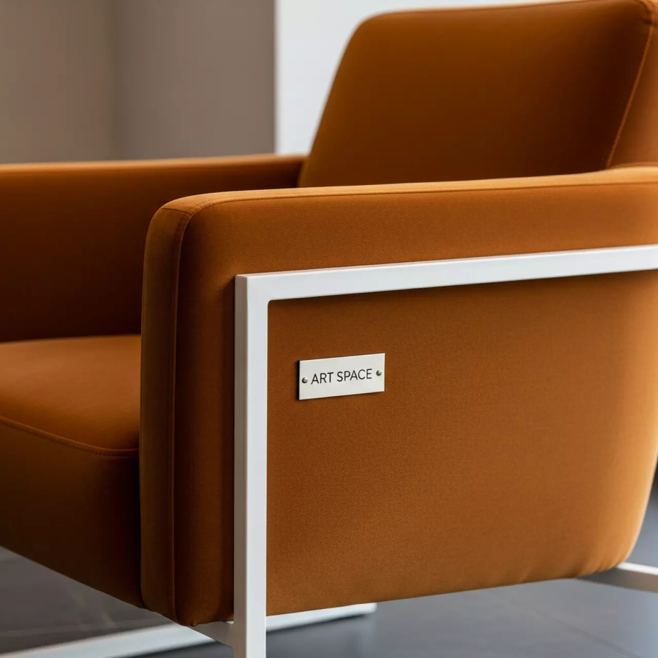 Аренда Стул мягкий янтарный велюр каркас металл белый в Sport Inn Hotel & Wellness — ART SPACE