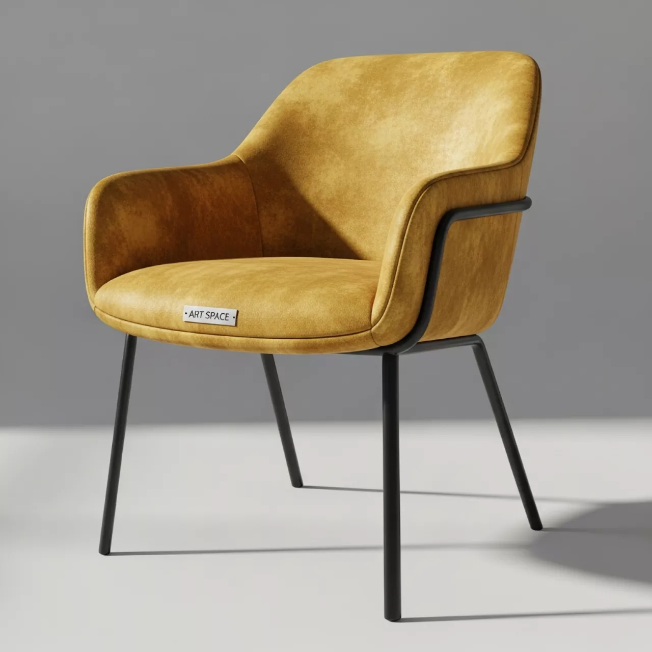 Аренда Стул мягкий золотой велюр металлический каркас черный в усадьбе Голицына — ART SPACE