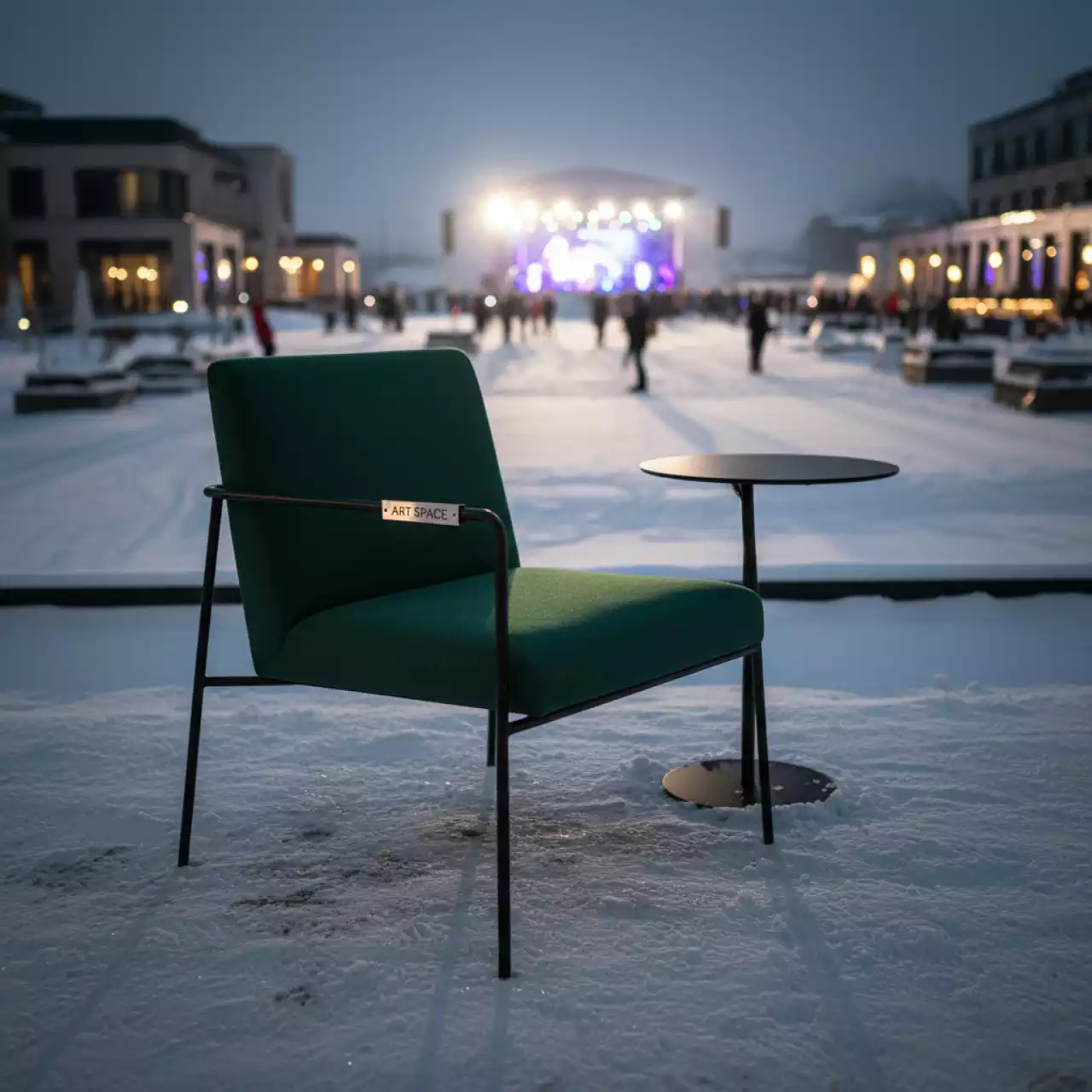 Аренда Стул на ножках с подлокотниками и столиком Vicenza черный зеленый в Karat Resort — ART SPACE