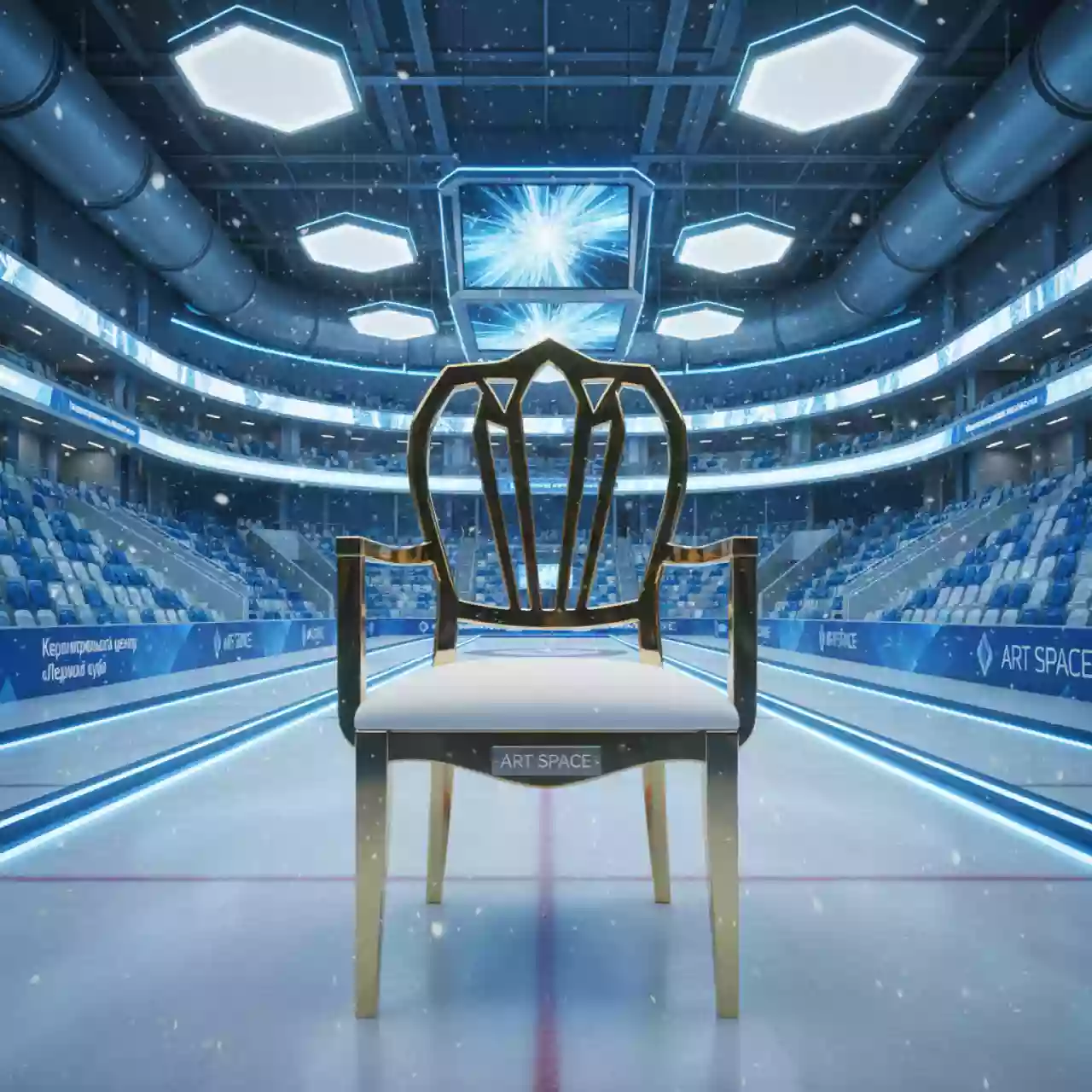 Аренда Стул Napoleon Gold White в Керлинговом центре «Ледяной куб» — ART SPACE