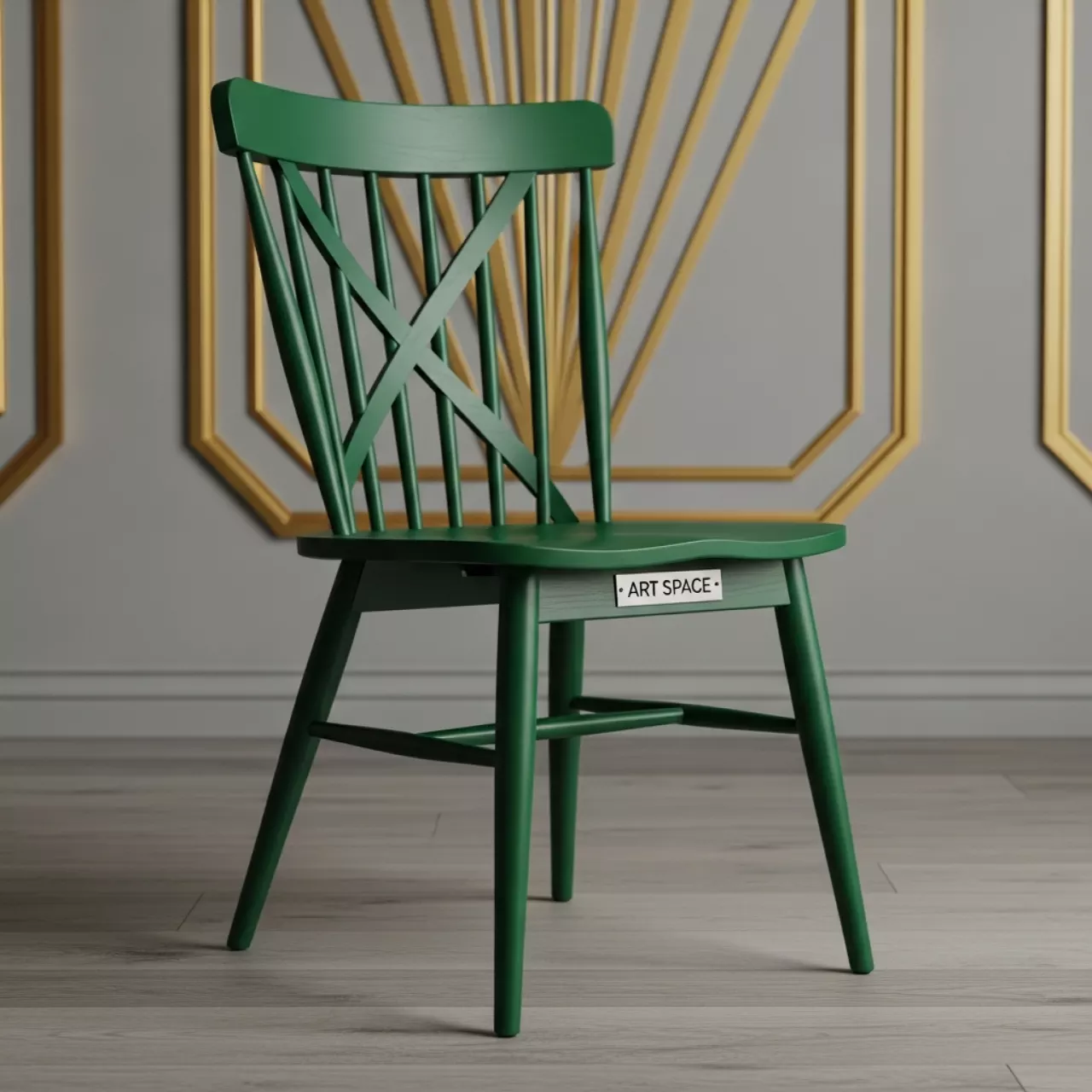 Аренда Стул Наполеон зеленый деревянный в этно-парке «Моя Россия» — ART SPACE