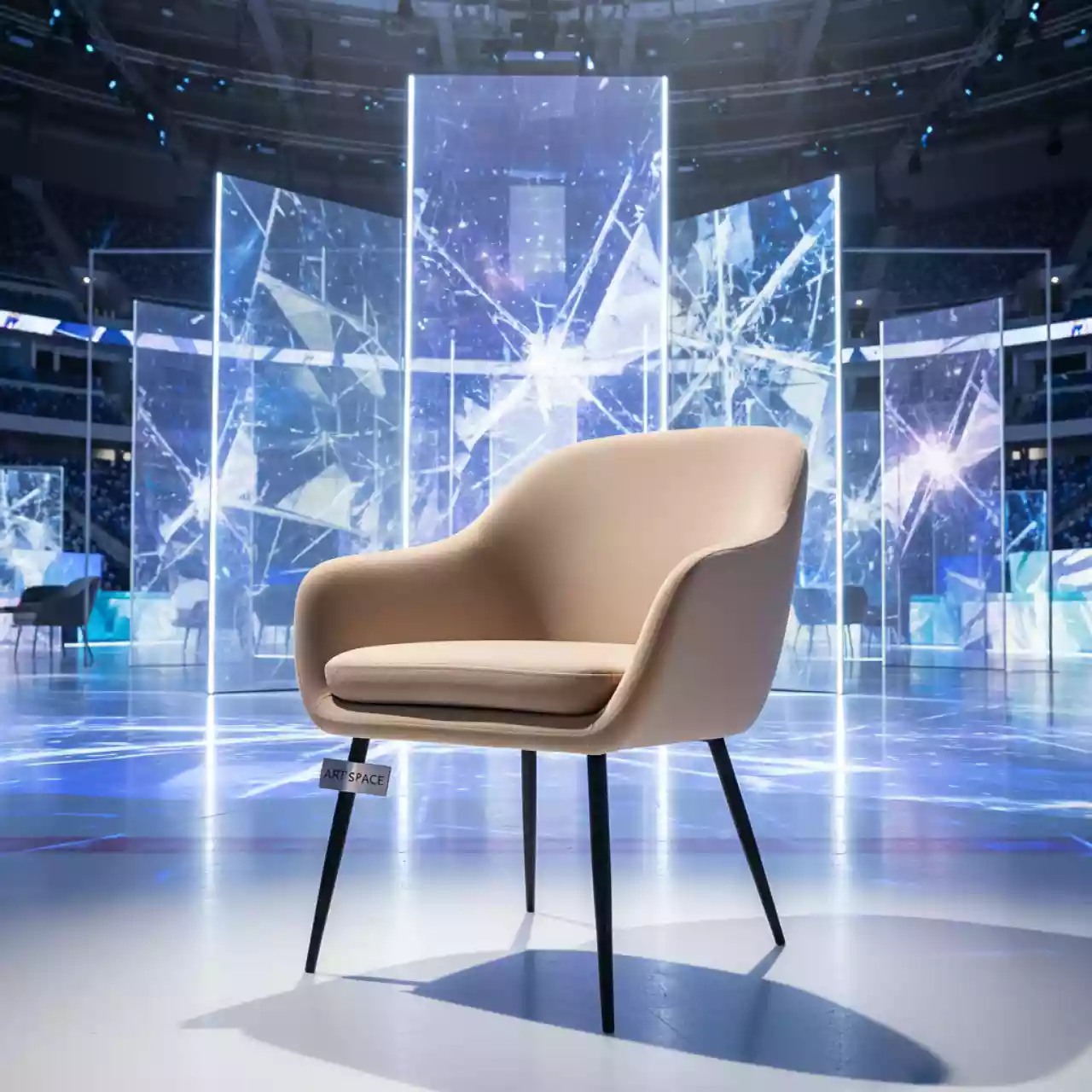 Аренда Стул Nepal P велюр латте черный каркас в ледовой арене «Шайба» — ART SPACE
