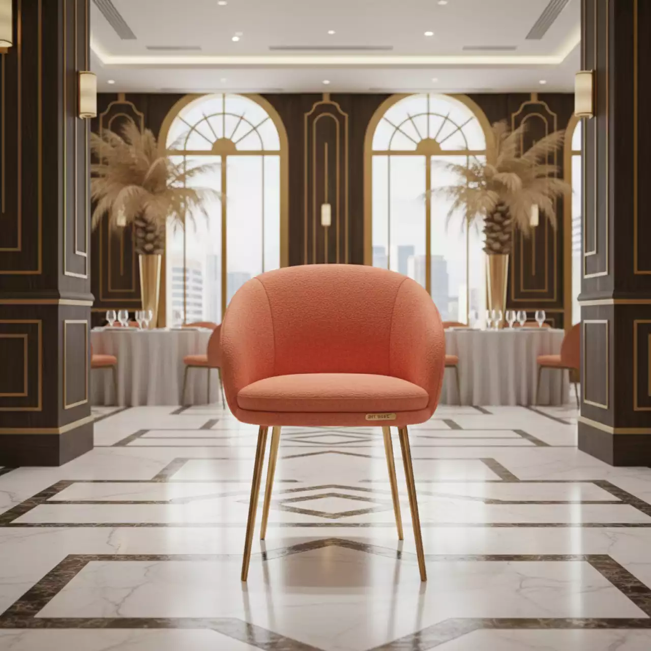 Аренда Стул обеденный букле коралловый Балла в Mantera Supreme — ART SPACE