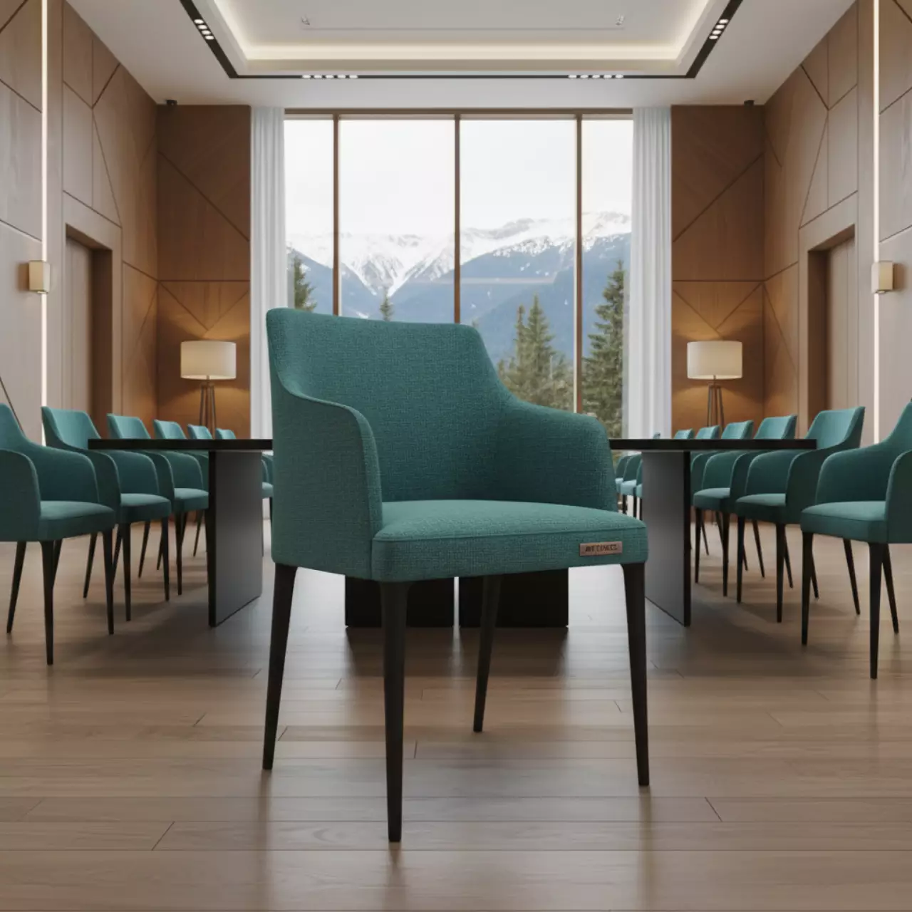 Аренда Стул обеденный Oscar бирюзовый ткань в Поляна 1389 Отель и Спа — ART SPACE