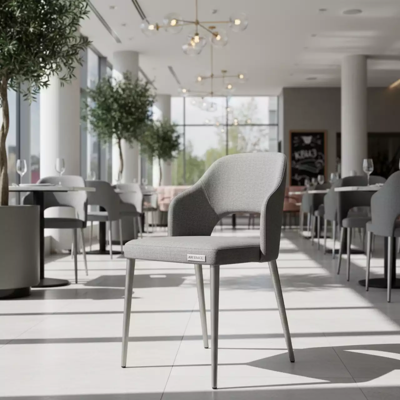 Аренда Стул обеденный Ruse серый в ресторане «Магеллан» — ART SPACE