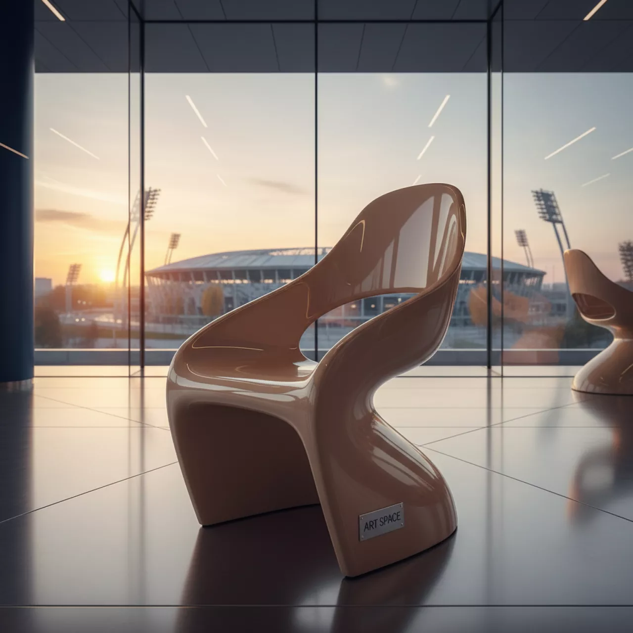 Аренда Стул обеденный Y B W светло коричневый на арене «Фишт» — ART SPACE