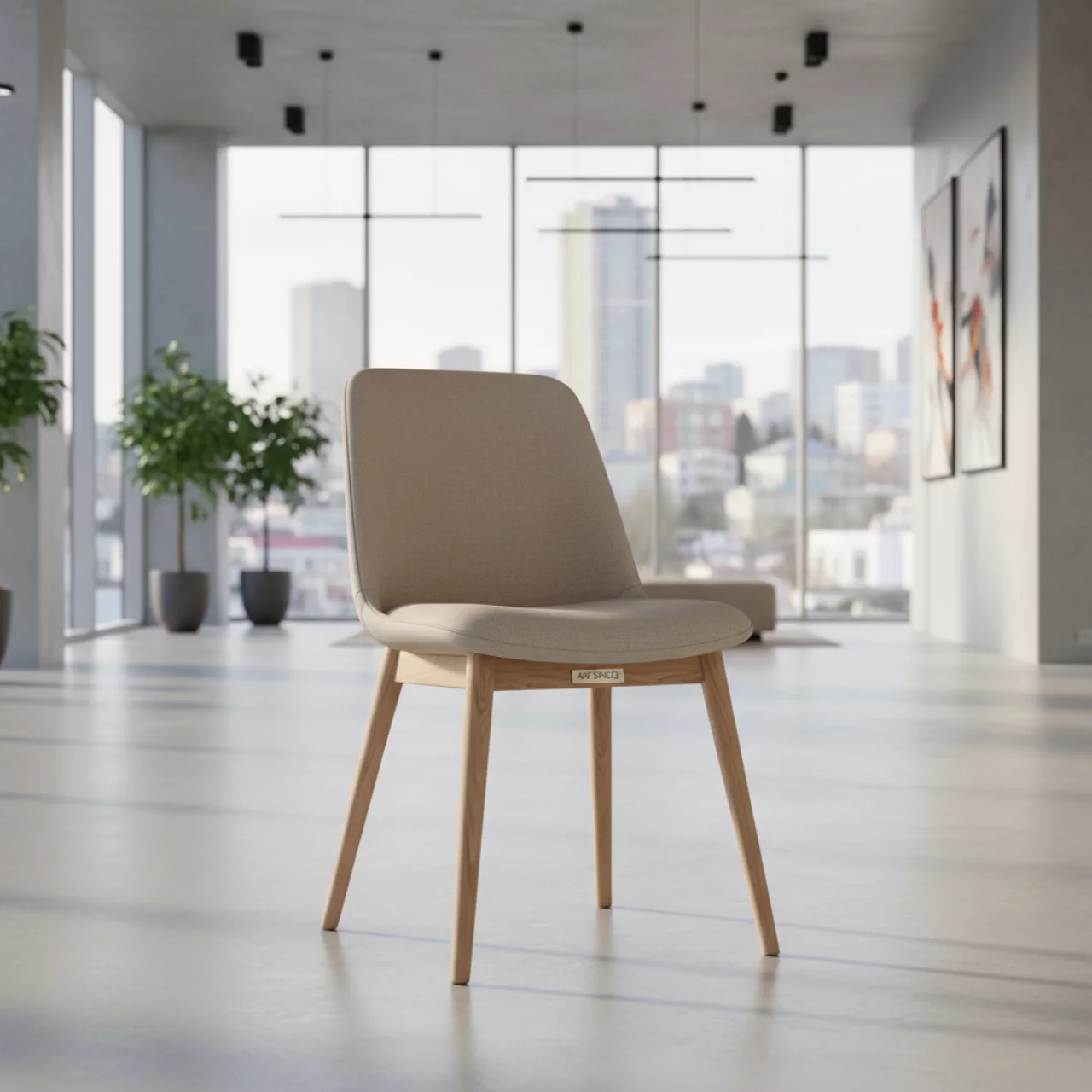 Аренда Стул обеденный Zubo бежевый деревянные ножки в санатории «Заполярье» — ART SPACE