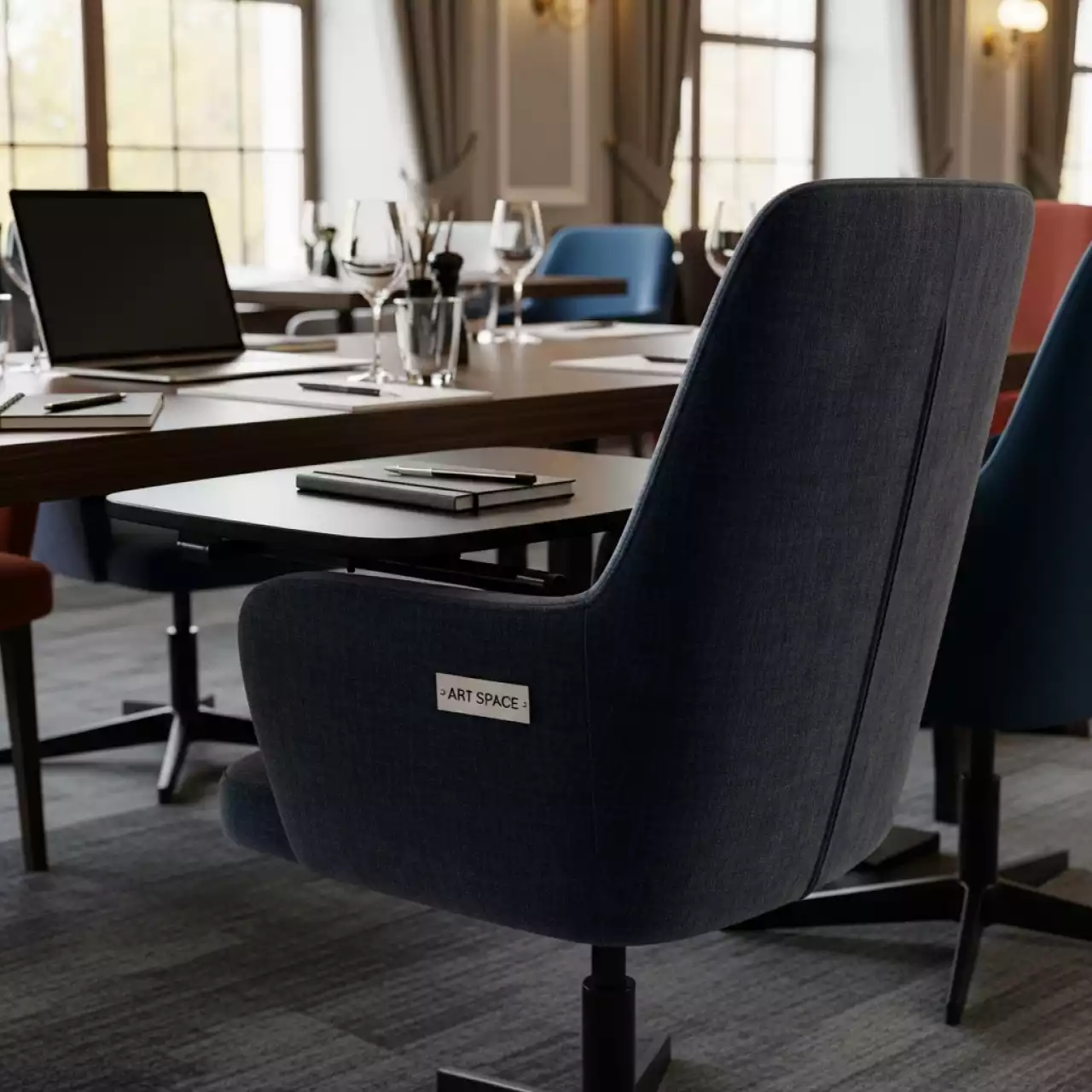 Аренда Стул офисный с обивкой и столиком Gaber Kanvas O R Coach Full в ресторане «Паруса» — ART SPACE