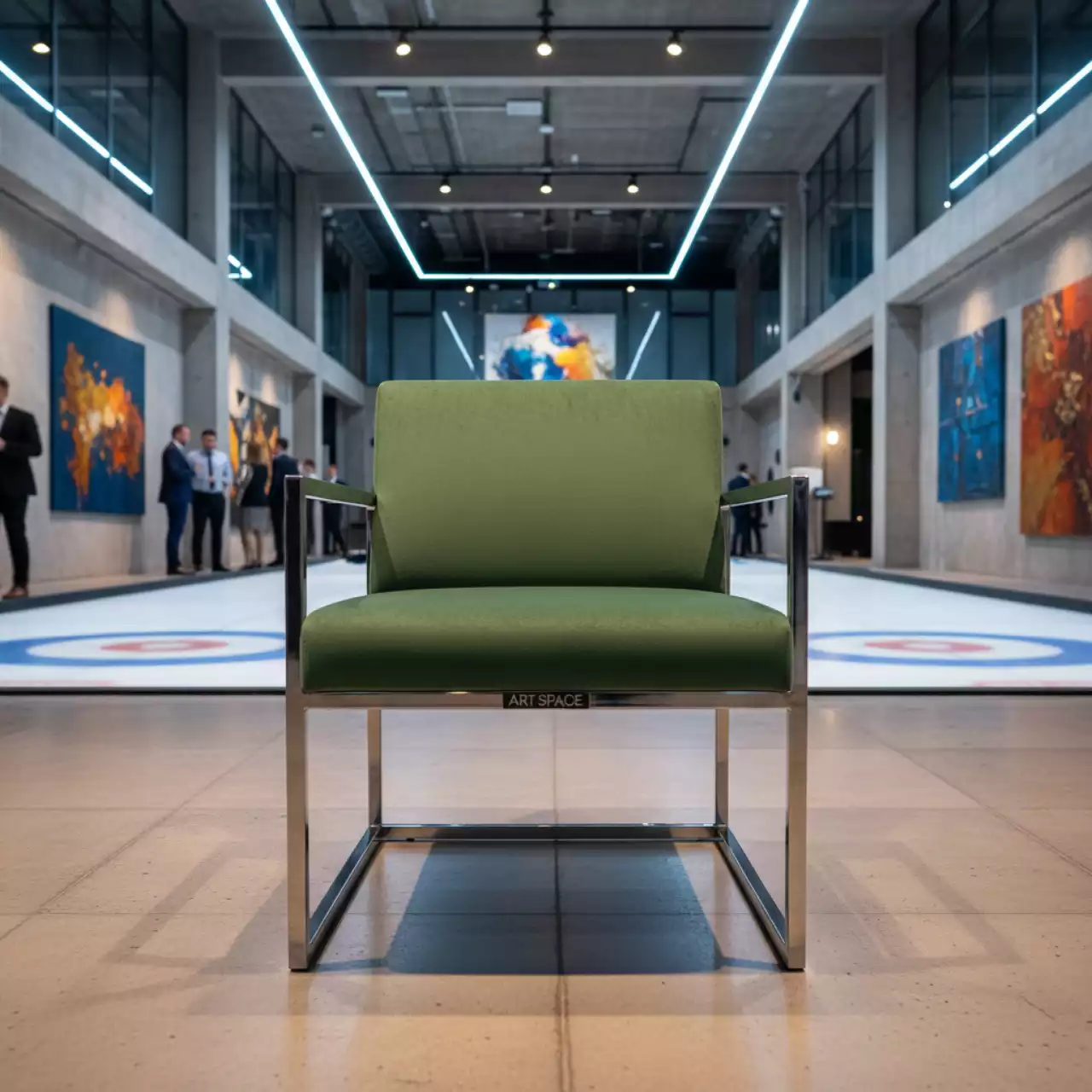 Аренда Стул ОКТАВА серебряный эвкалиптовый бархат в Керлинговом центре «Ледяной куб» — ART SPACE