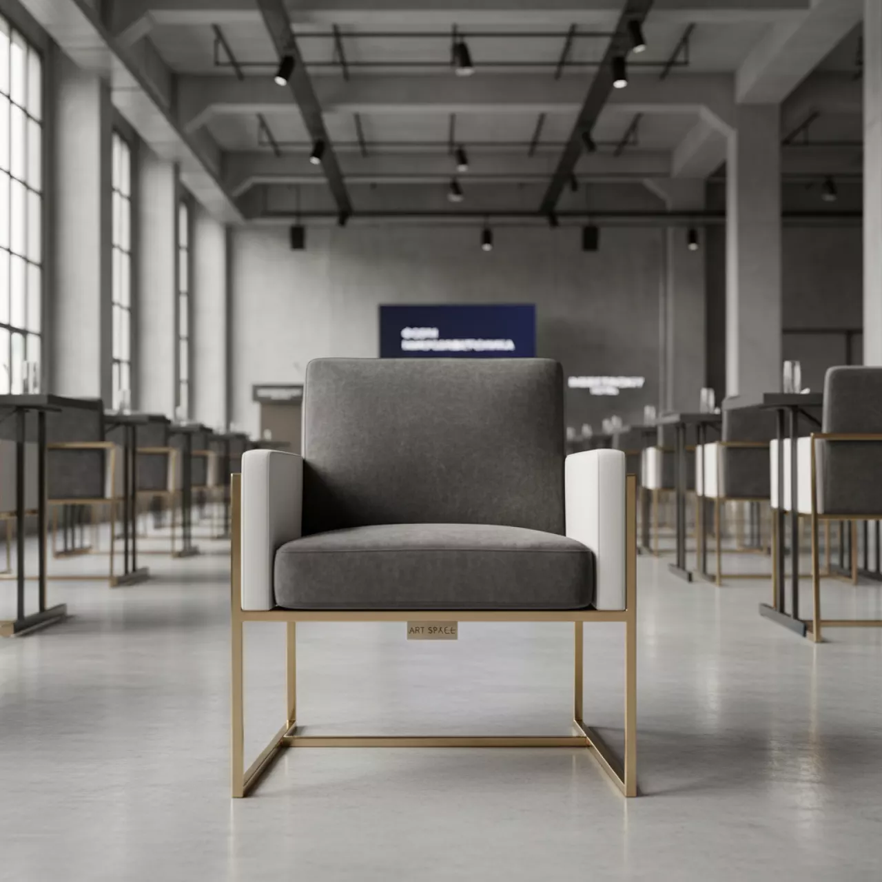 Аренда Стул ОКТАВА золотой белый бархатный в Imeretinskiy Hotel — ART SPACE