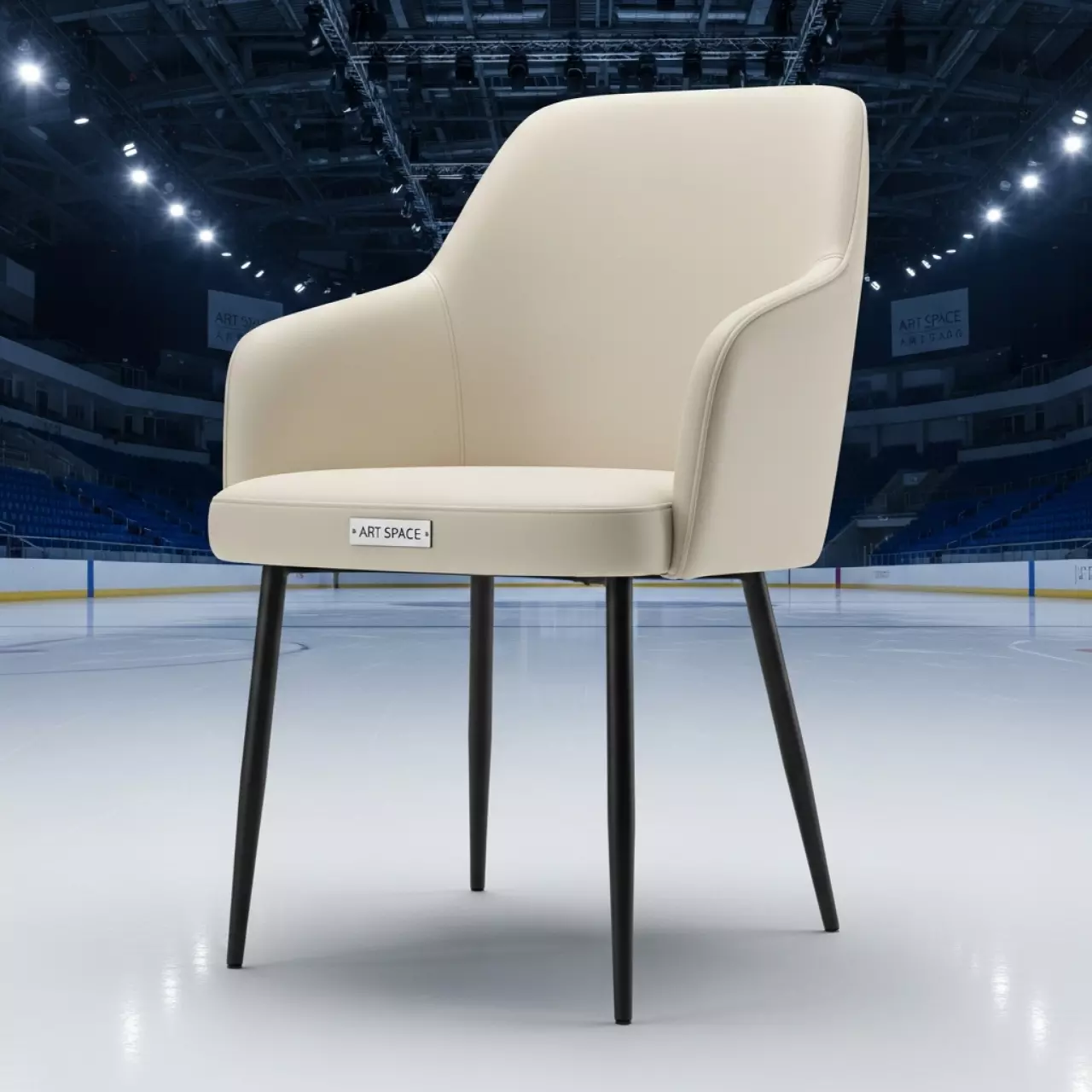 Аренда Стул Olys кожзам Марвелл крем ножки металл RAL муар в ледовом дворце «Большой» — ART SPACE