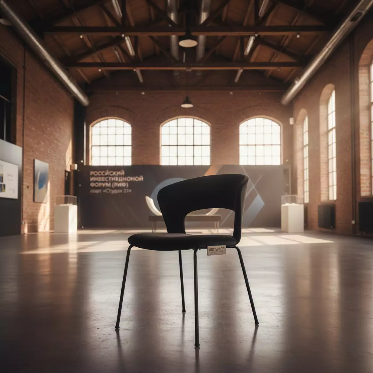 Аренда Стул Olys велюр черный металл в лофте «Студия 21» — ART SPACE