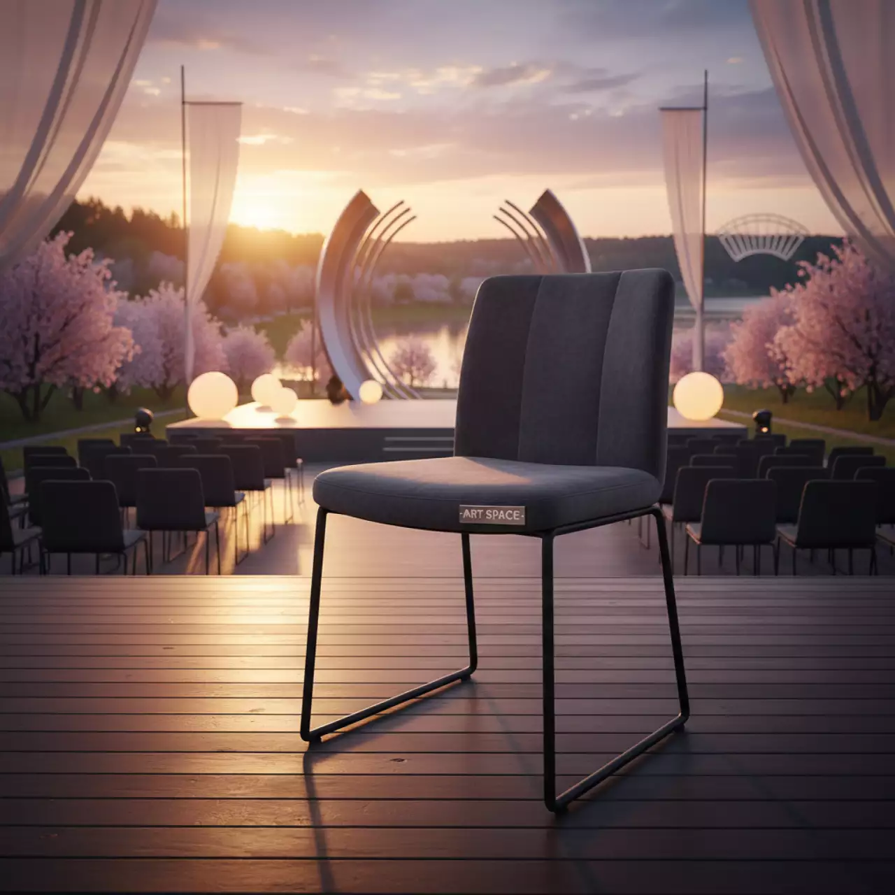 Аренда Стул Olys велюр Newtone антрацит металл в банкетном зале «Дельфин» — ART SPACE