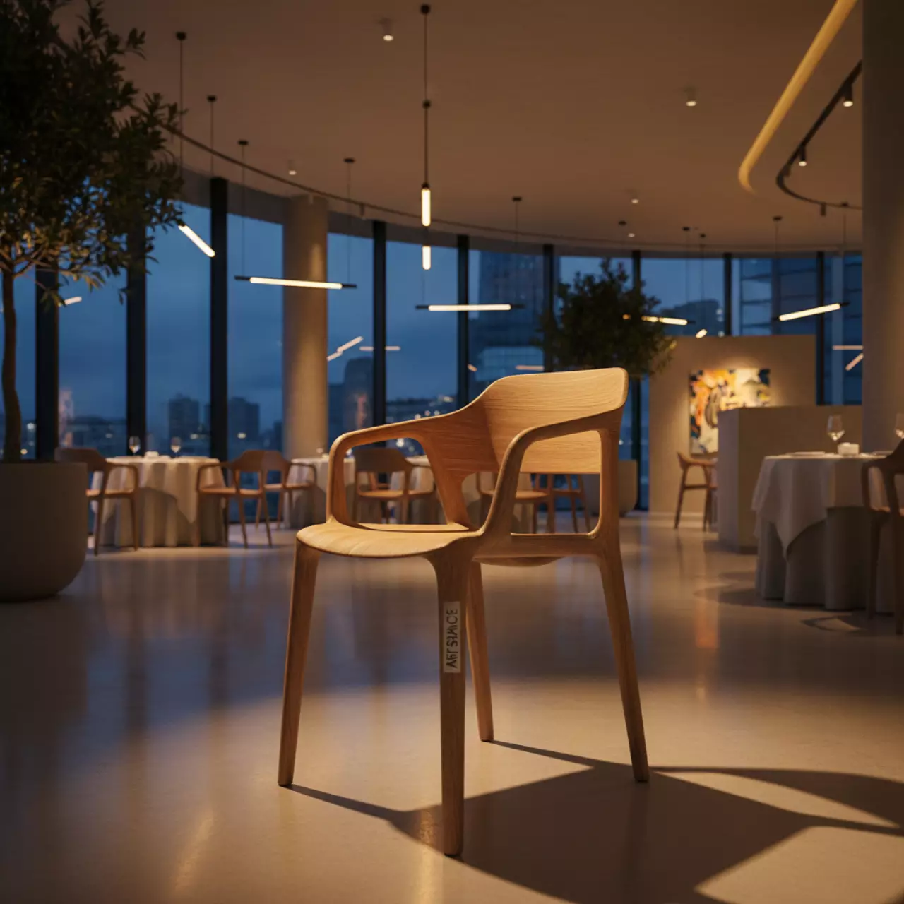 Аренда Стул Osaka деревянный в ресторане «Sanremo» — ART SPACE