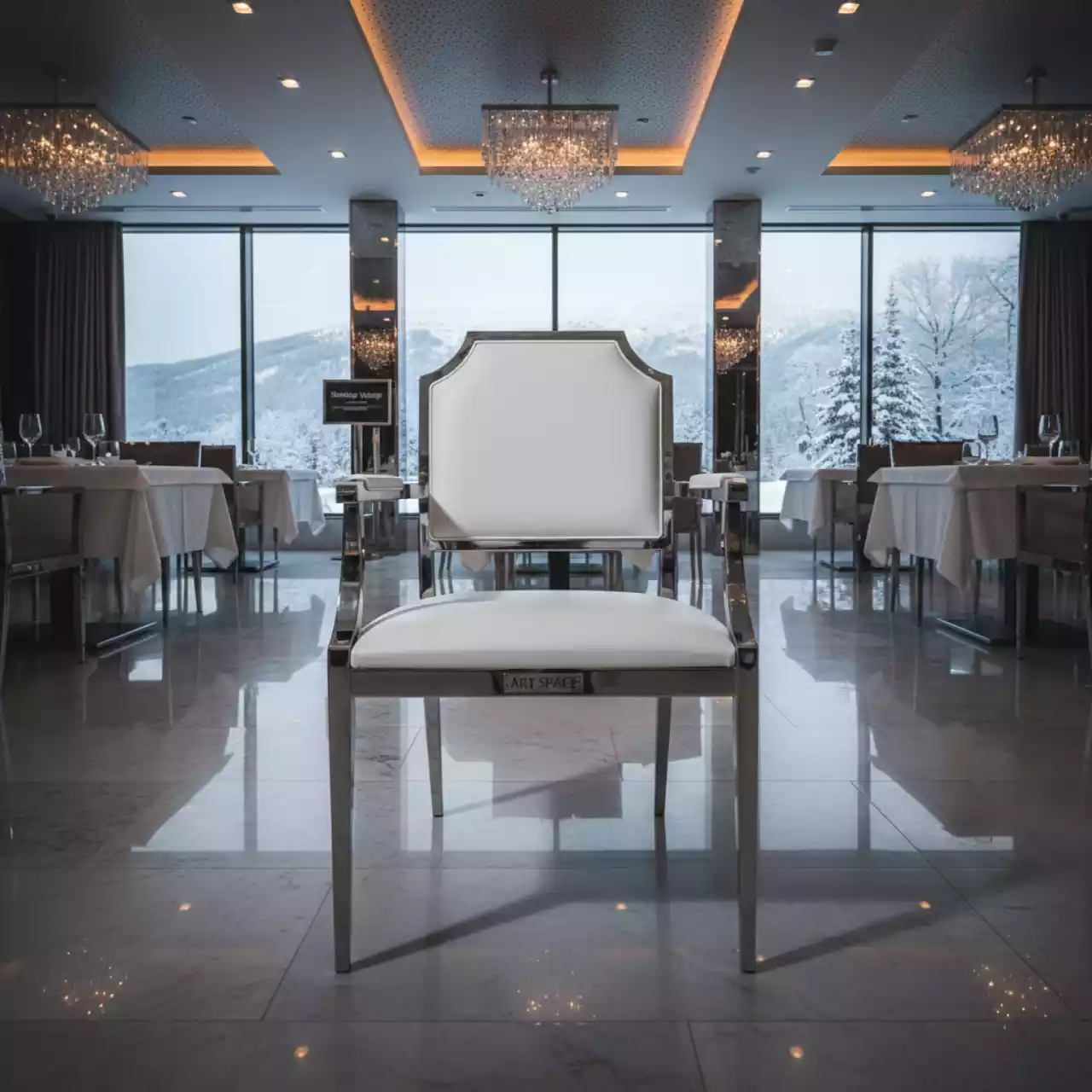 Аренда Стул Остин белый серебро в ресторане «La Terrazza» — ART SPACE