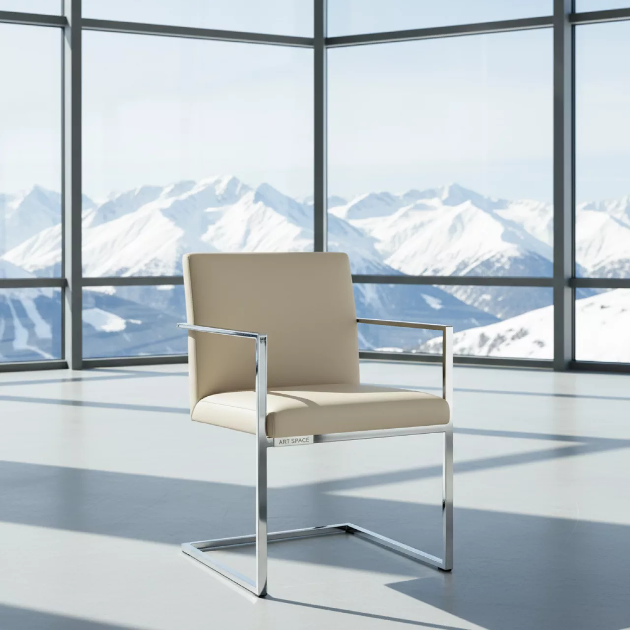 Аренда Стул Parker LB экокожа бежевый на площадке Rosa Peak (2320м) — ART SPACE
