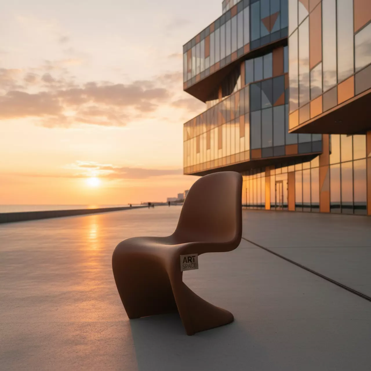 Аренда Стул пластиковый Albany коричневый на Имеретинской набережной — ART SPACE