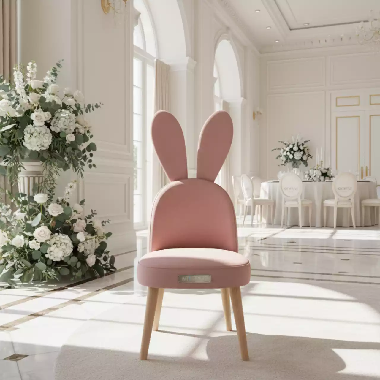 Аренда Стул пластиковый детский Rabbit Baby Velvet Finish в Karat Resort — ART SPACE