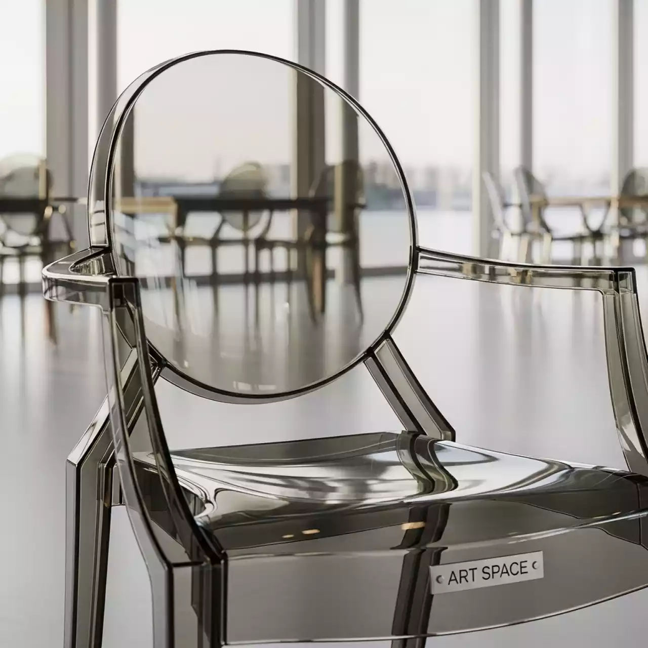 Аренда Стул пластиковый дымчатый Луи Ghost в Сириус Арене — ART SPACE