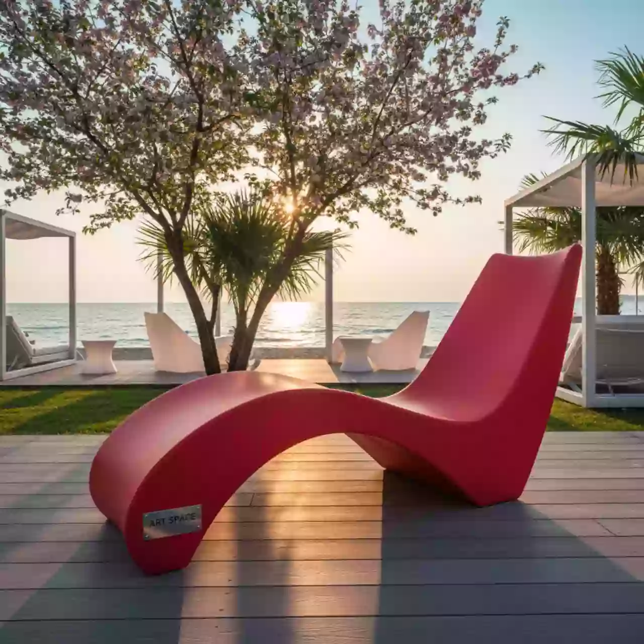 Аренда Стул пластиковый Milto красный на пляжных клубах Хосты — ART SPACE