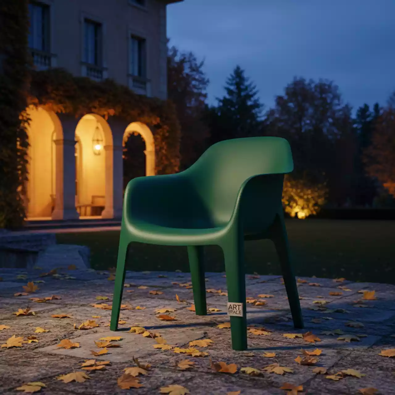 Аренда Стул пластиковый RoyalFamily Nico зеленый на вилле «Анна» — ART SPACE