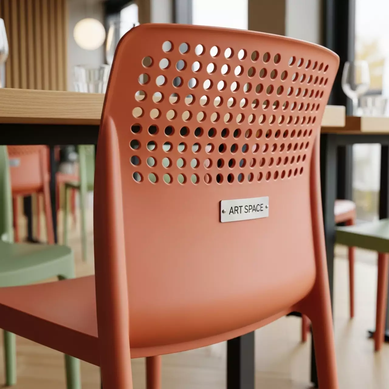 Аренда Стул пластиковый терракотовый Remind в ресторане «Плакучая Ива» — ART SPACE