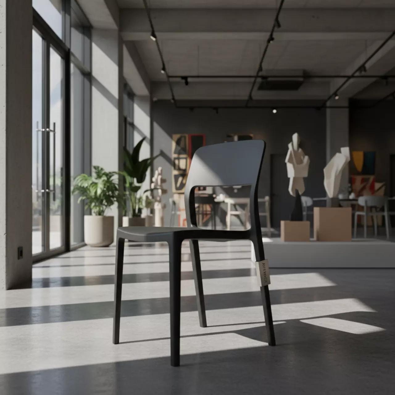 Аренда Стул пластиковый Tiberina Bistrot антрацит в ресторане «Баран-Рапан» — ART SPACE