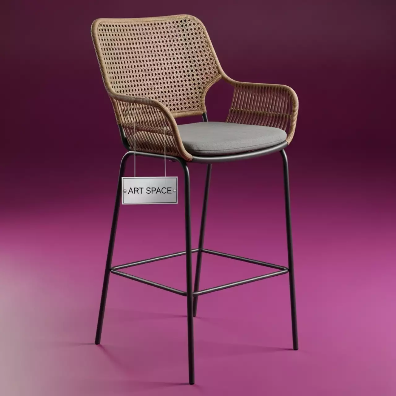Аренда Стул плетеный барный Barcellona в ресторане «Плакучая Ива» — ART SPACE