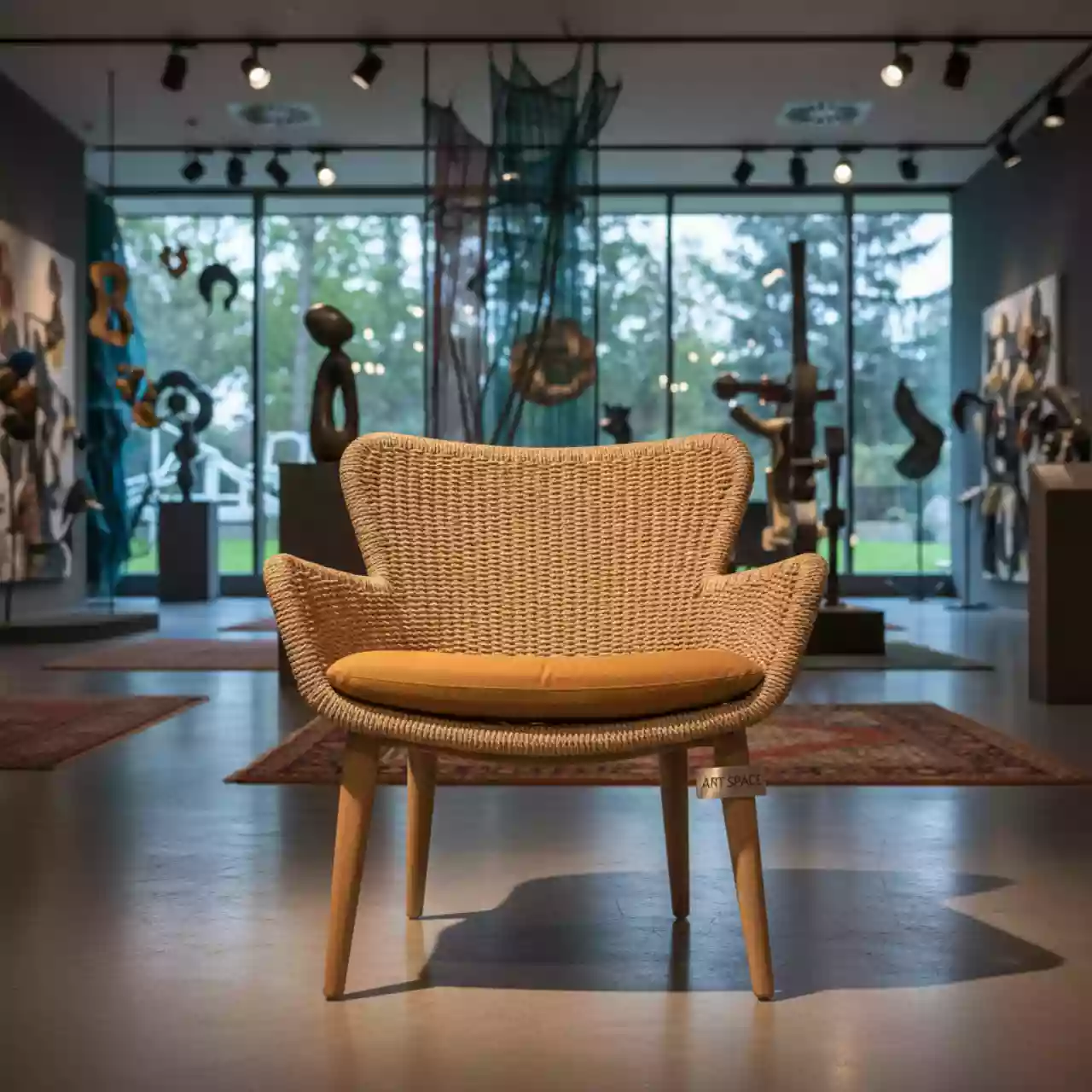 Аренда Стул плетеный Джуниор плотное плетение с подушкой Медовый секвойа в банкетном зале «Дельфин» — ART SPACE