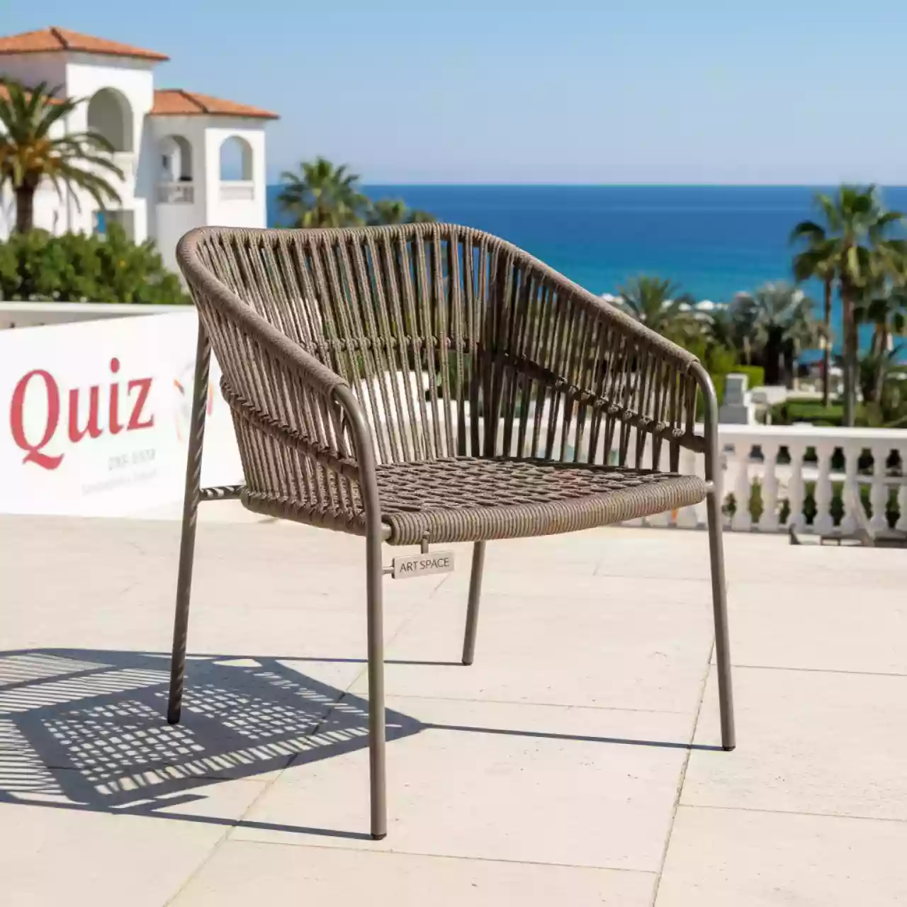 Аренда Стул плетеный из роупа LIO CH st001 RAL7022 SH brown D gray в санатории «Сочи» — ART SPACE