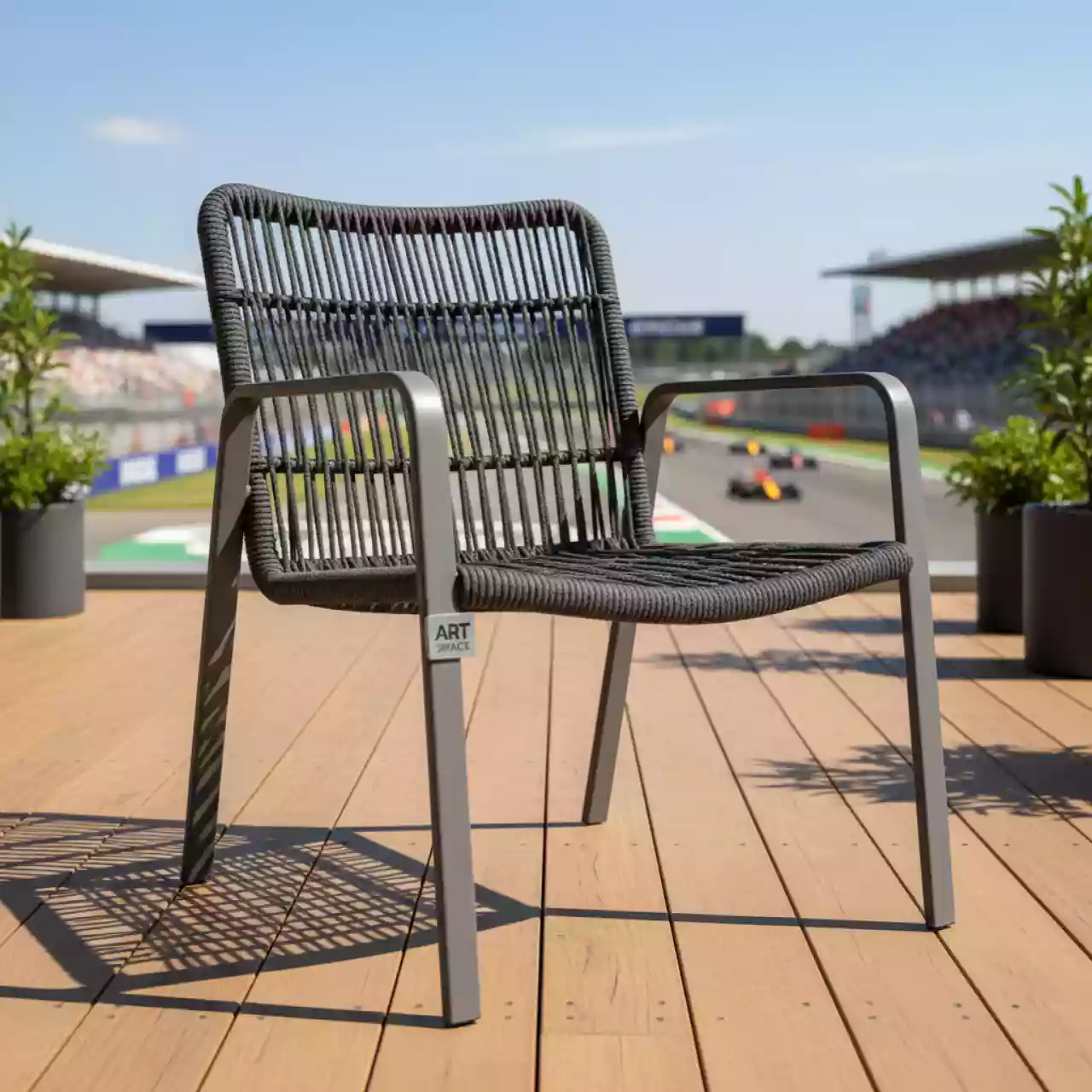 Аренда Стул плетеный из роупа MAR CH 001 RAL7024 SH D grey в Alpha Sirius — ART SPACE