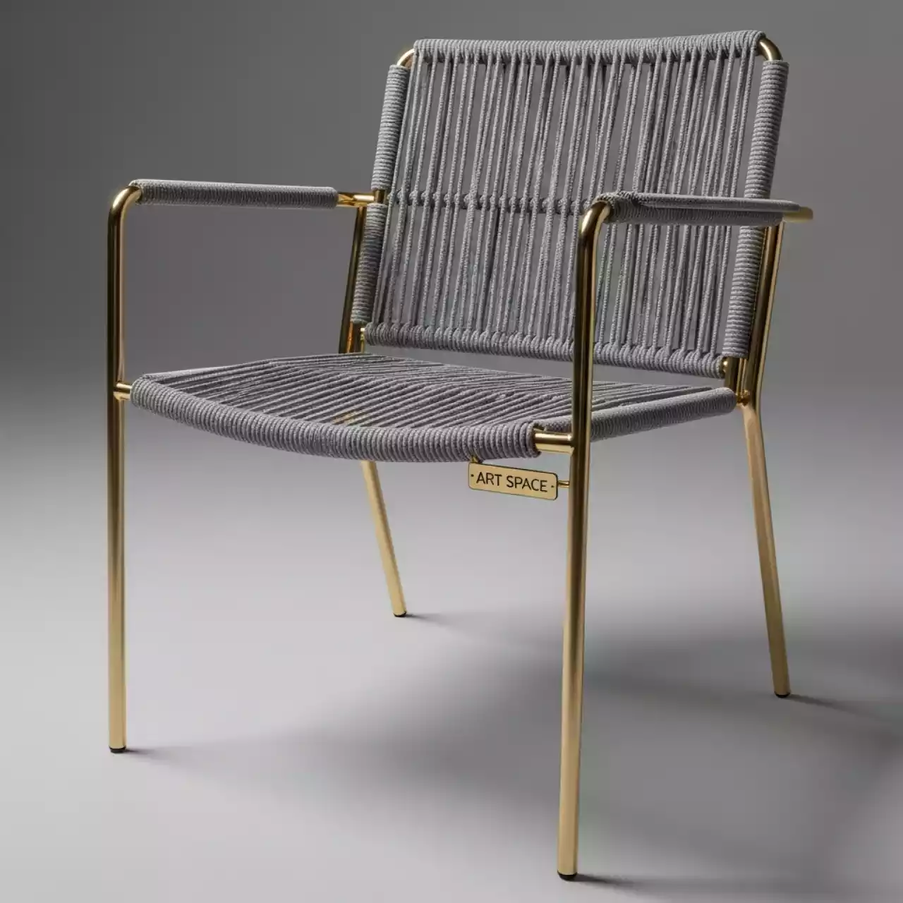 Аренда Стул плетеный из роупа MAR CH st001 Gold Gl D grey gray на Имеретинской набережной — ART SPACE