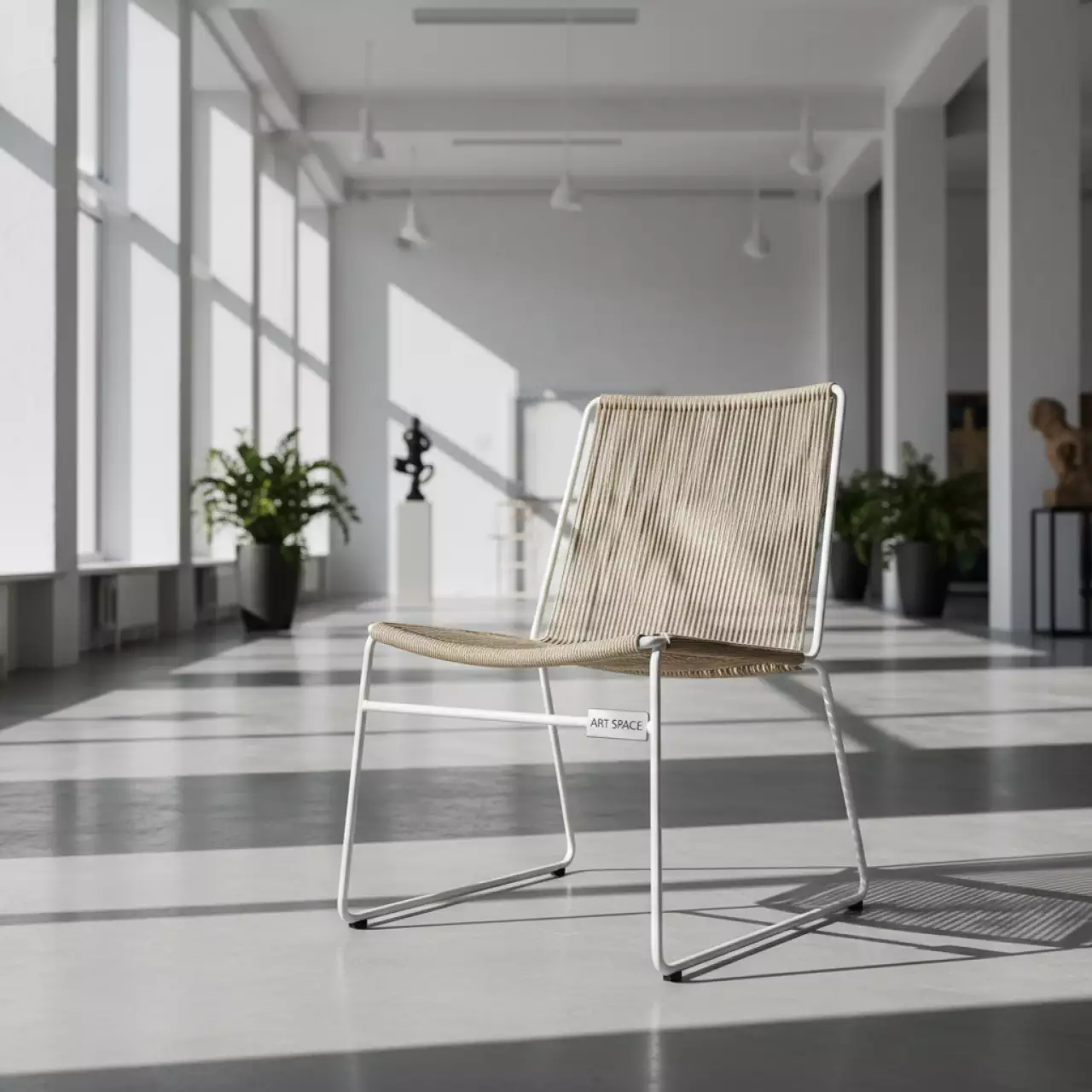 Аренда Стул плетеный Марсель из роупа белый каркас бежевый MAR CH W в санатории «Заполярье» — ART SPACE