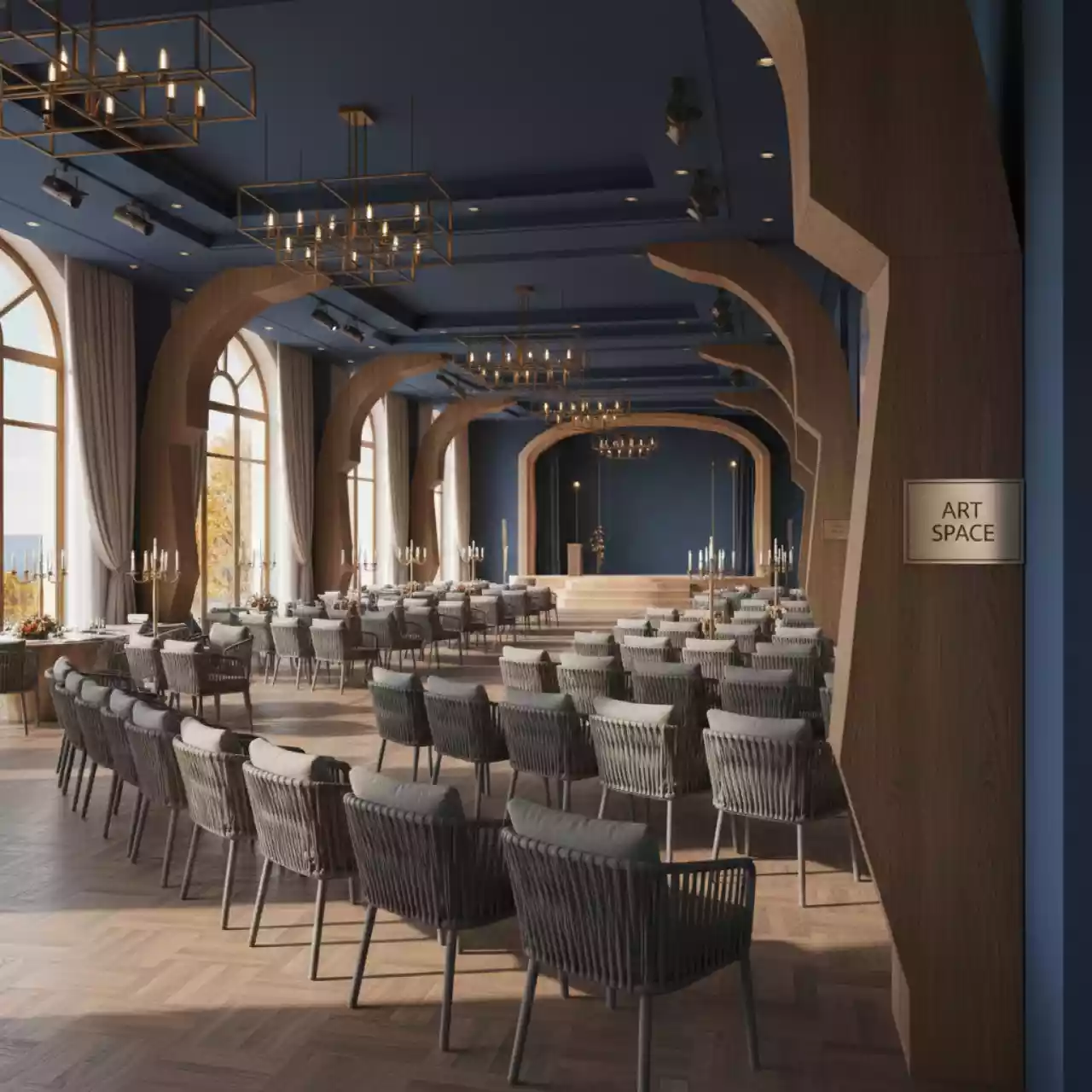 Аренда Стул плетеный Женева серый плоская веревка в отеле Radisson Lazurnaya — ART SPACE