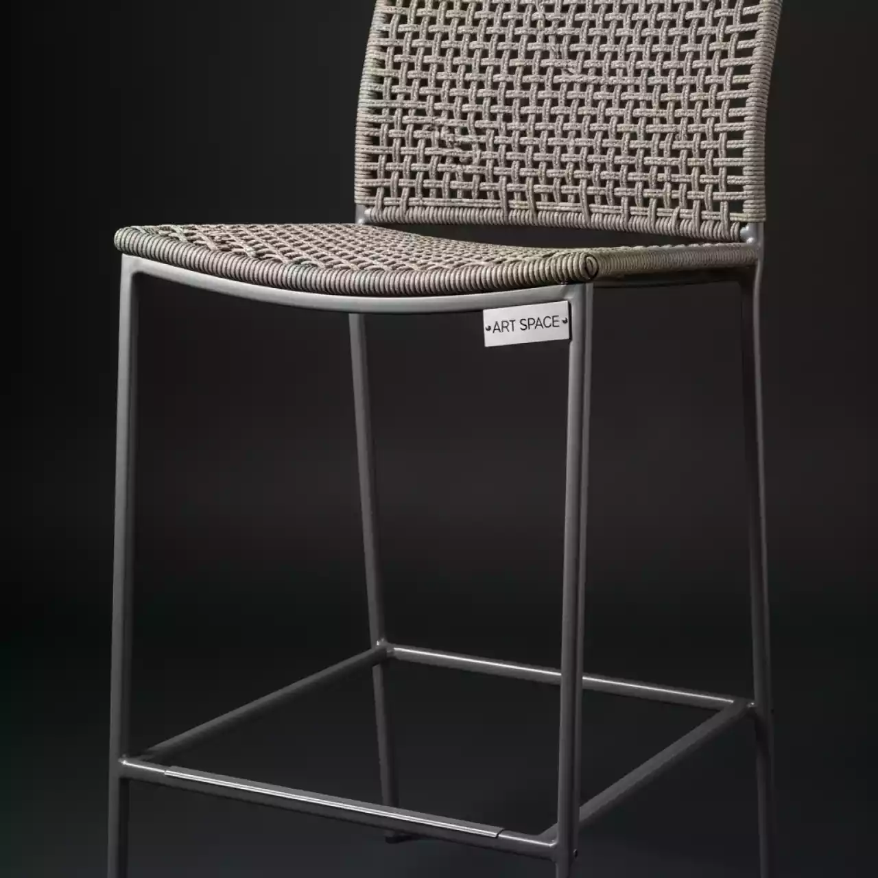 Аренда Стул полубарный Бордо плетение колос серый стальной каркас в комплексе Sea Galaxy — ART SPACE