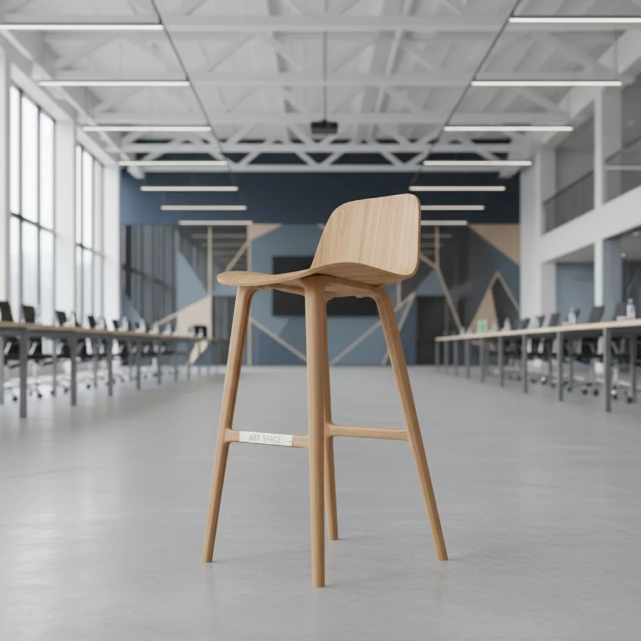 Аренда Стул полубарный деревянный Folk в Керлинговом центре «Ледяной куб» — ART SPACE