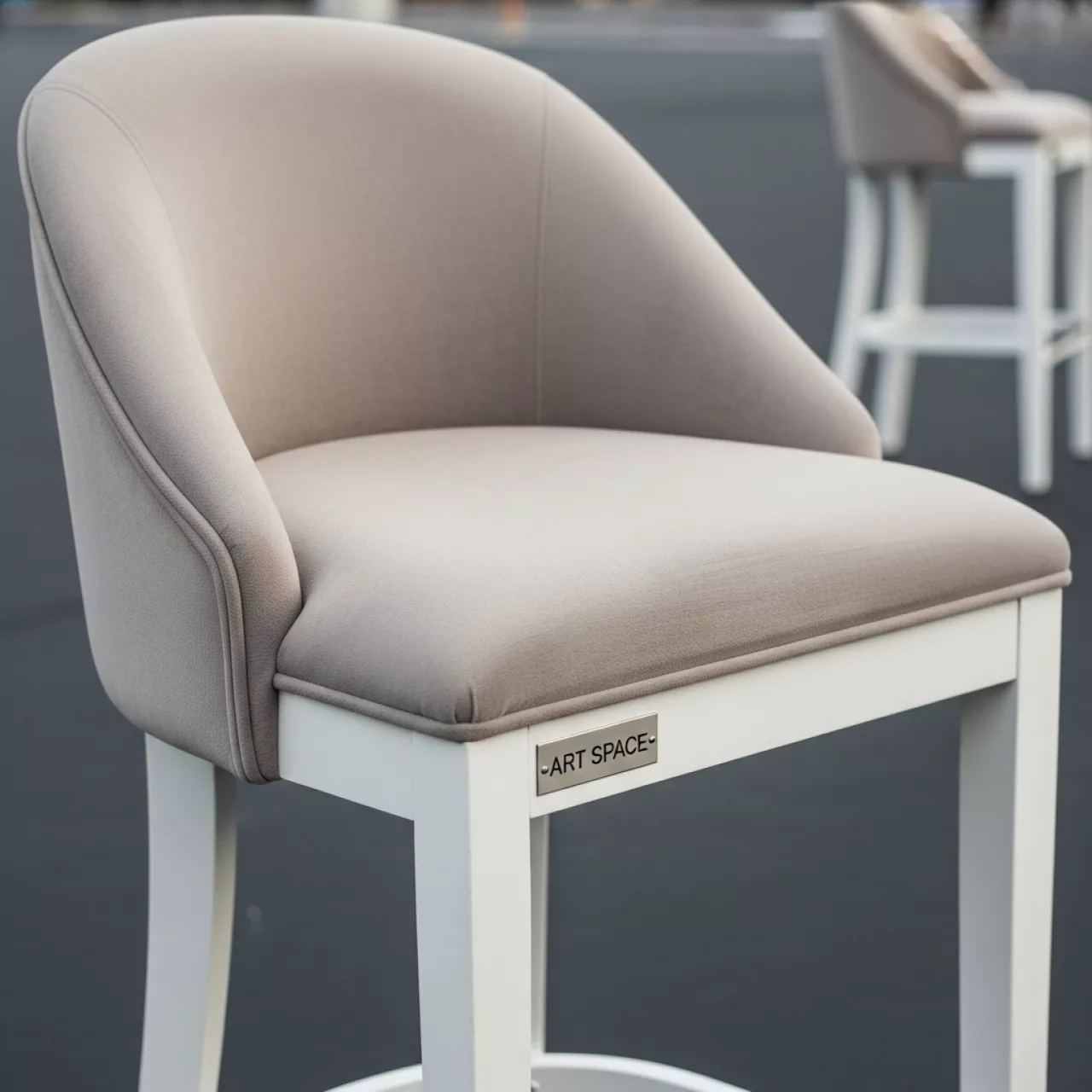 Аренда Стул полубарный Маллин спинка hope велюр Velutto серо бежевый белая морилка в Stella di Mosca — ART SPACE