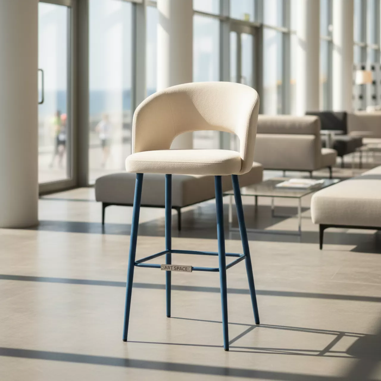 Аренда Стул полубарный Mars велюр Teddy ножки RAL в Delta Sirius — ART SPACE