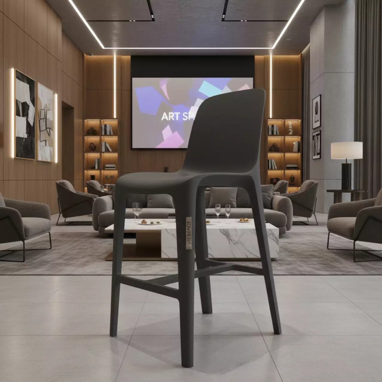 Аренда Стул полубарный пластиковый Kate в Гранд Отель Поляна — ART SPACE