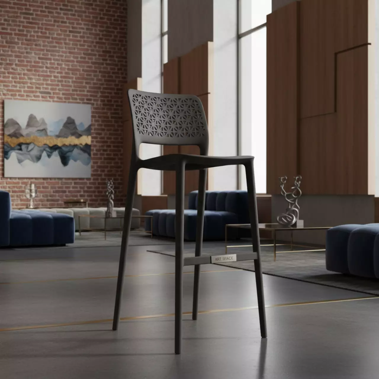 Аренда Стул полубарный пластиковый Trill Stool Mini в Boutique Hotel PORTUM 1905 — ART SPACE